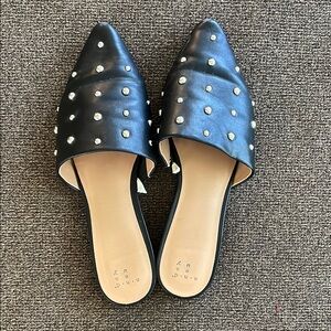 a new day Black Studded Mules